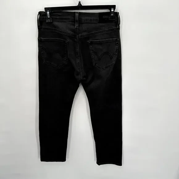 EDWIN NWT Elin Straight Long Black Denim Jean in Knight Rider // 00 (24) - Picture 10 of 14